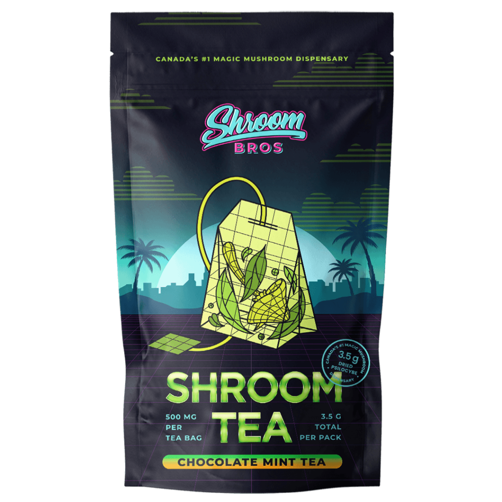 chocolate mint magic mushroom tea - shroom bros