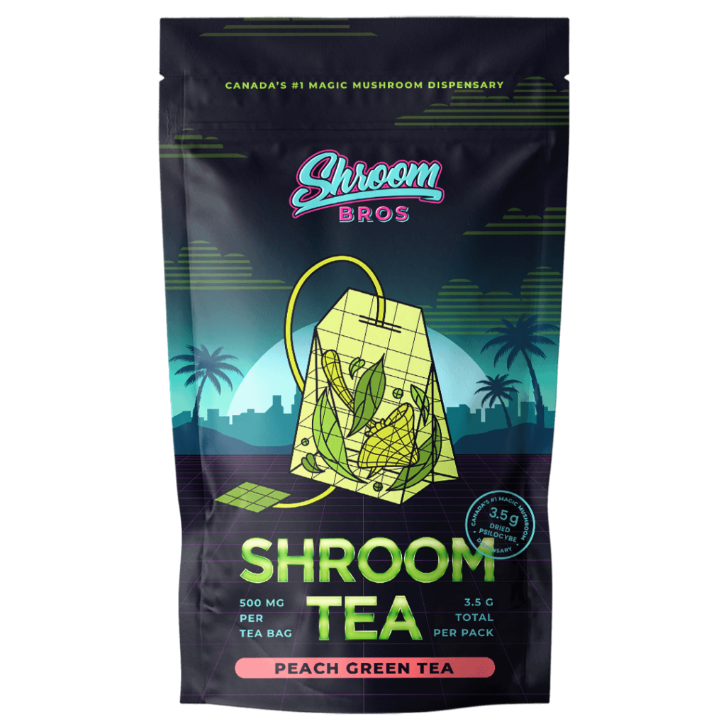 peachgreen magic mushroom tea - shroom bros