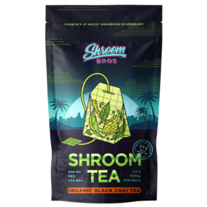 organic black chai magic mushroom tea - shroom bros
