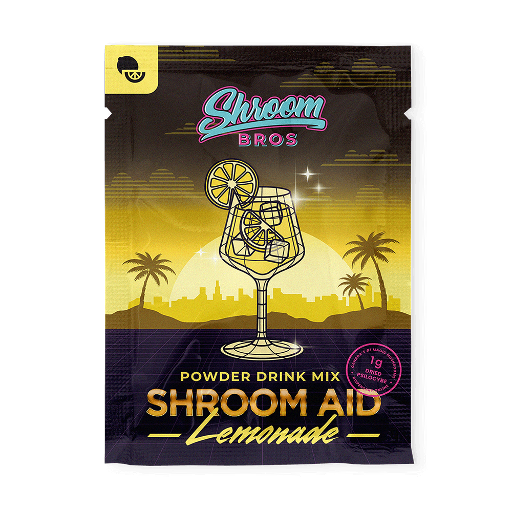 Shroom Aid Drink Mix for a convenient and delicious way to consume our Canadian Magic Mushrooms.. Each packet contains 1 gram of psylocibin.
